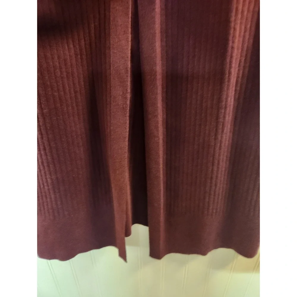 Talbots Women's Burgundy Open Knit‎ Long Cardigan Sweater Size L Preppy Career